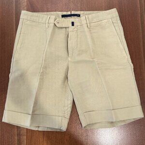Incotex - Linen Pleated Chino Short - Khaki / Beige- 46